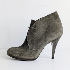 Pedro Garcia Suede Booties 37 Brown Lace Up Stiletto Luxury Streetwear Chic